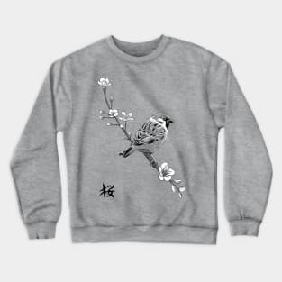 Sparrow on cherry Crewneck Sweatshirt